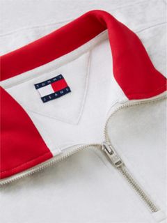 Tommy Jeans Flag Quarter-Zip Sweatshirt — Ice Grey Heather 6