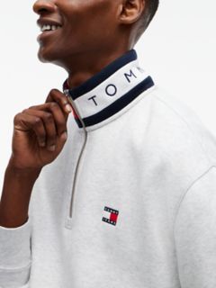 Tommy Jeans Flag Quarter-Zip Sweatshirt — Ice Grey Heather 3
