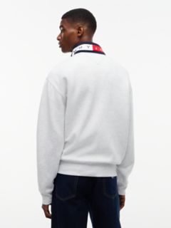 Tommy Jeans Flag Quarter-Zip Sweatshirt — Ice Grey Heather 4