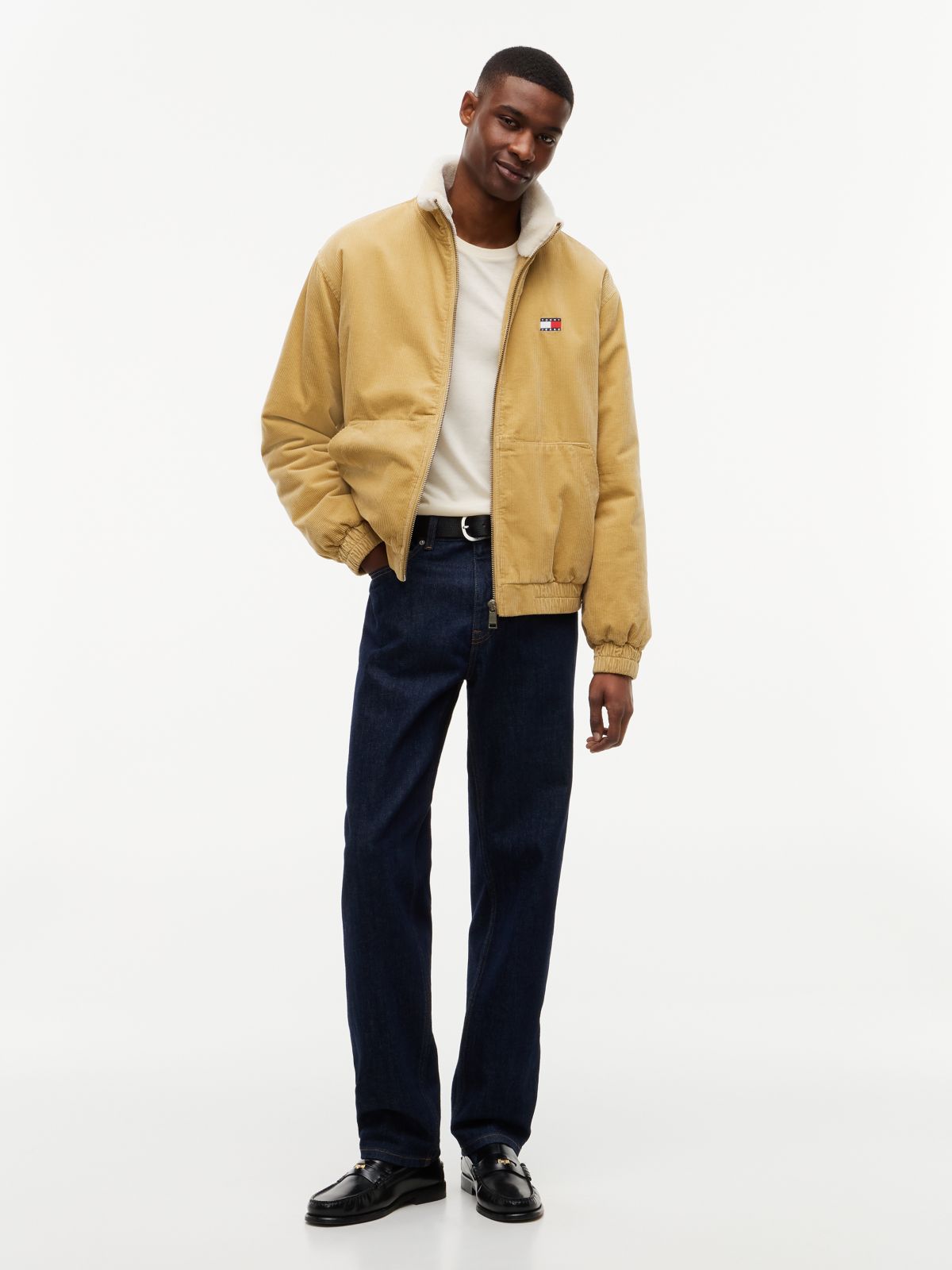 Tommy Jeans Corduroy Zip Jacket — Sandy Beige