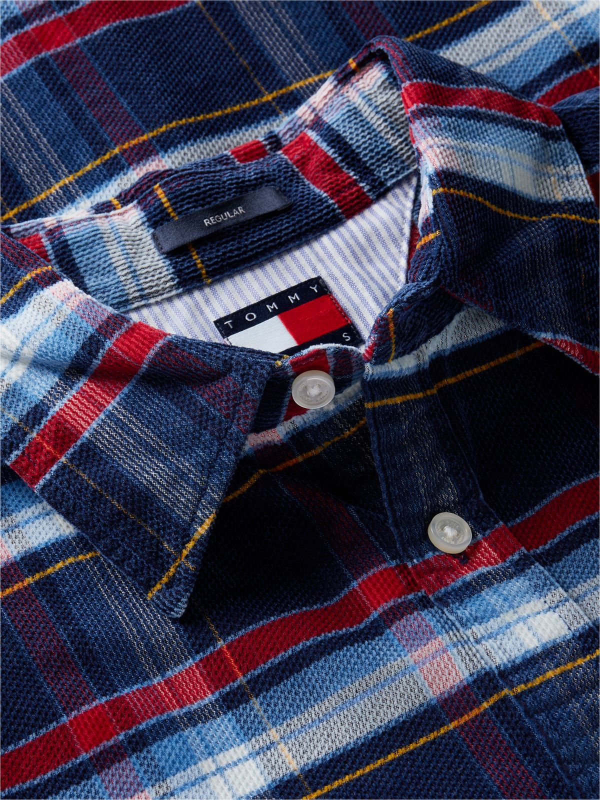 Tommy Jeans Check Corduroy Shirt — Blue Check