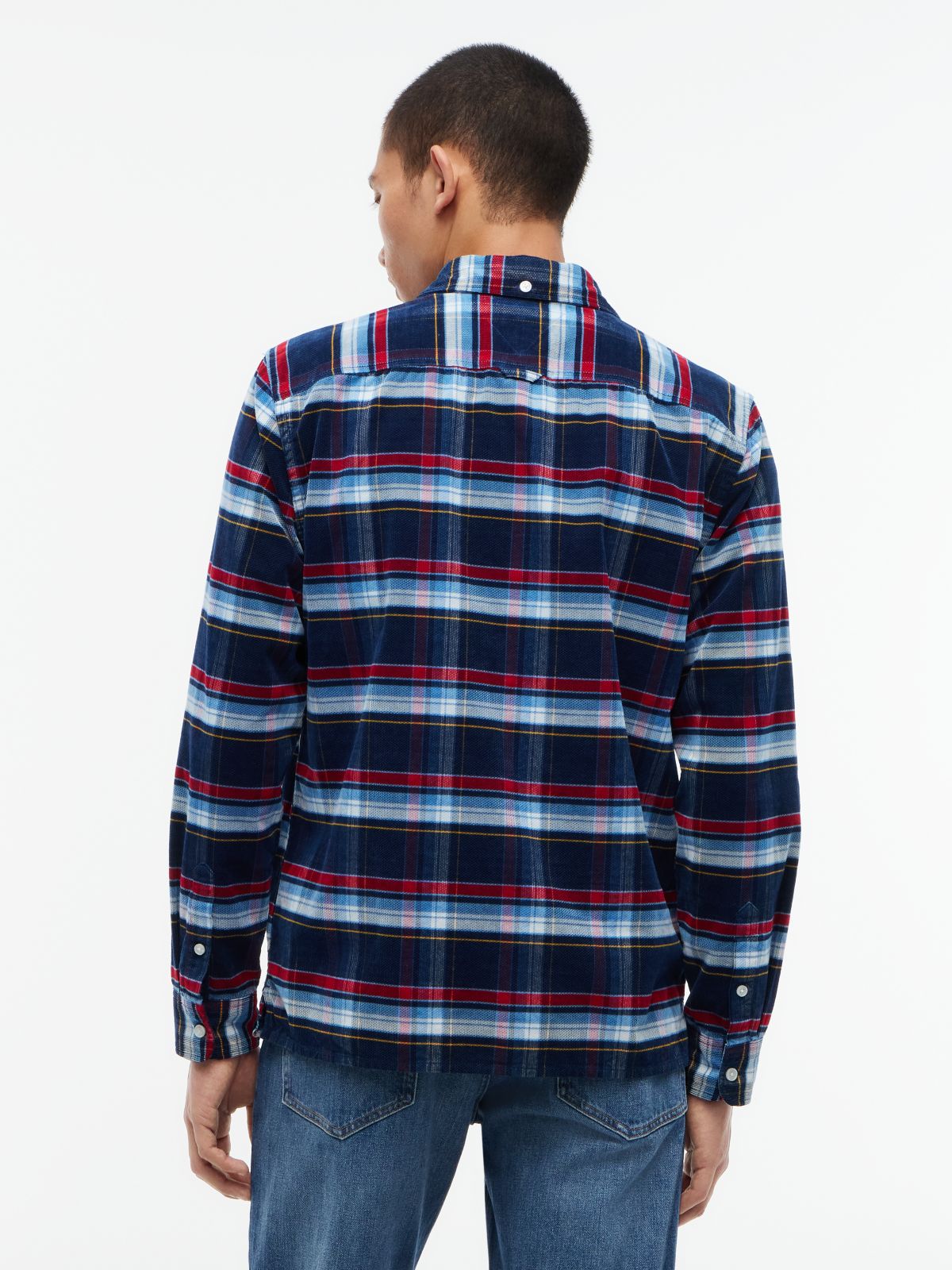 Tommy Jeans Check Corduroy Shirt — Blue Check