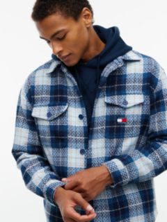 Tommy Jeans Check Overshirt — Navy 3