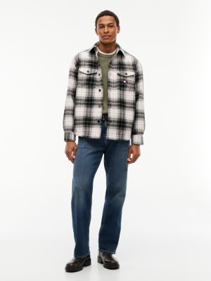 Мужская рубашка Tommy Jeans Check Overshirt, цвет: Чёрный клетчатый — фото 2