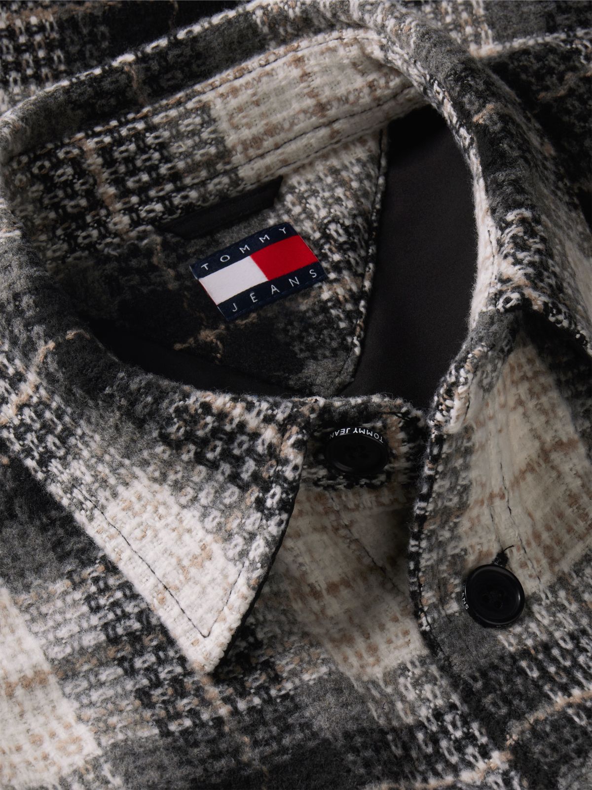 Tommy Jeans Check Overshirt — Black Check