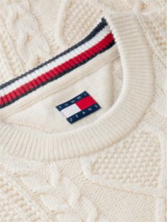 Tommy Jeans Cable Knit Wool Sweater — Cream 6