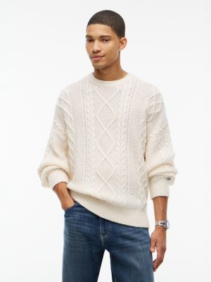 Tommy Jeans Cable Knit Wool Sweater, Cream
