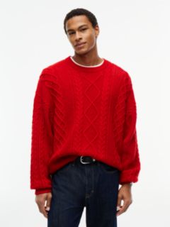 Tommy Jeans Cable Knit Wool Sweater — Scarlet Flare 1