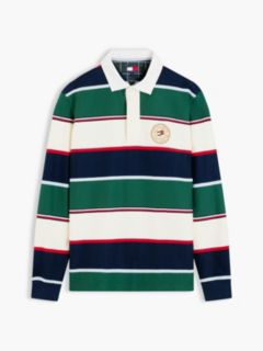 Tommy Jeans Relaxed Striped Rugby Polo — Velvet Green 5