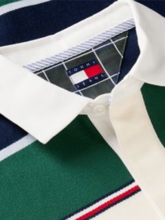 Tommy Jeans Relaxed Striped Rugby Polo — Velvet Green 6