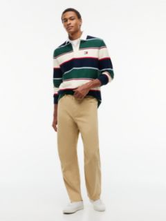 Tommy Jeans Relaxed Striped Rugby Polo — Velvet Green 2