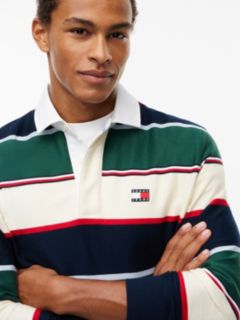 Tommy Jeans Relaxed Striped Rugby Polo — Velvet Green 3