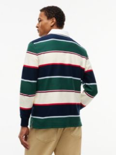Tommy Jeans Relaxed Striped Rugby Polo — Velvet Green 4