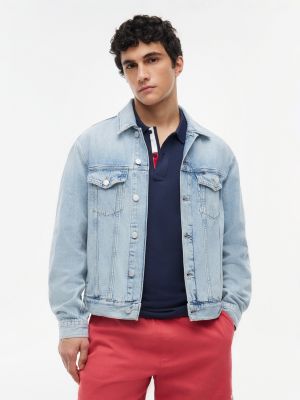 Tommy Jeans Flag Logo Denim Jacket, Denim Light