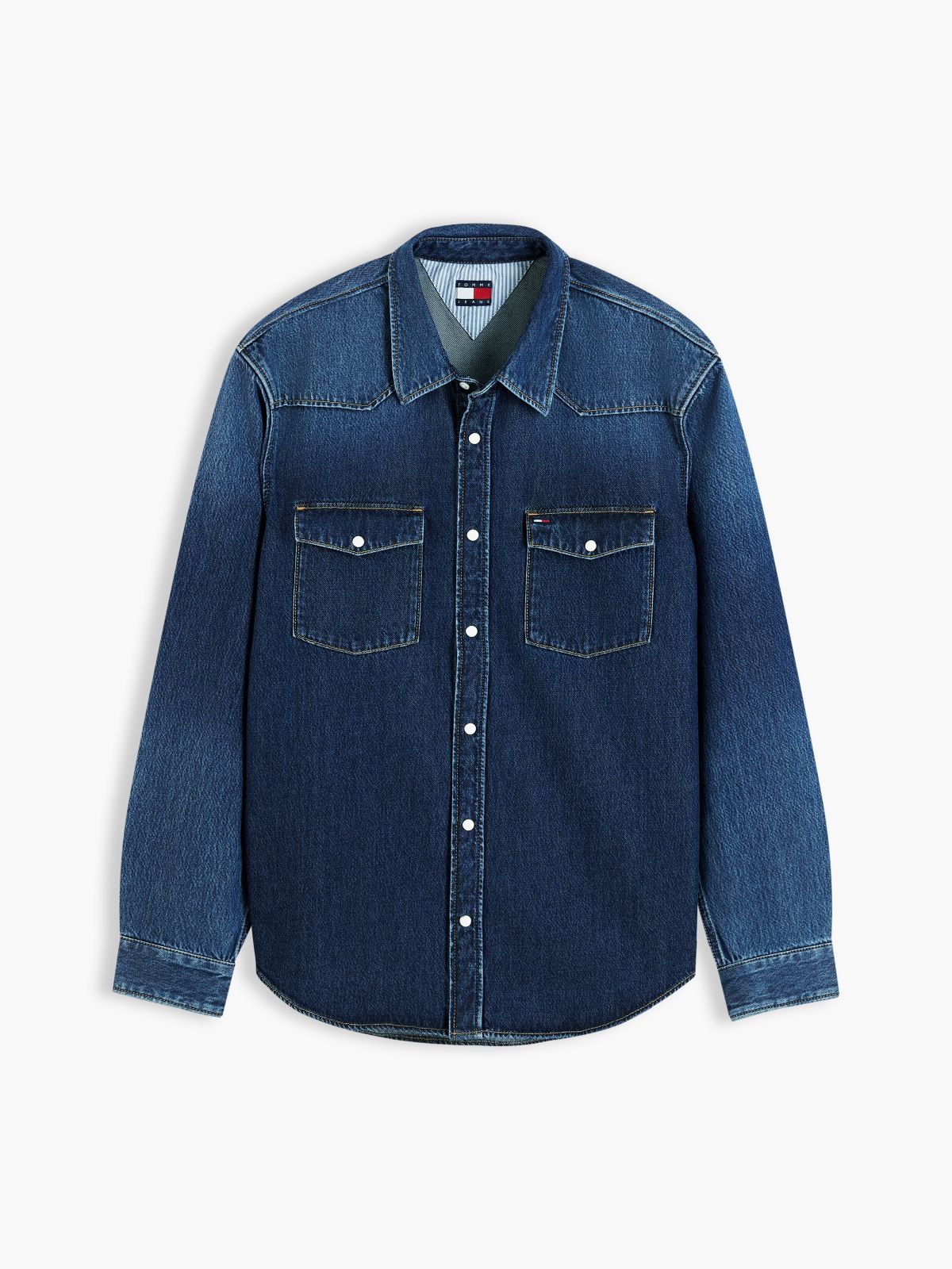 Tommy Jeans Denim Western Shirt — Denim Dark