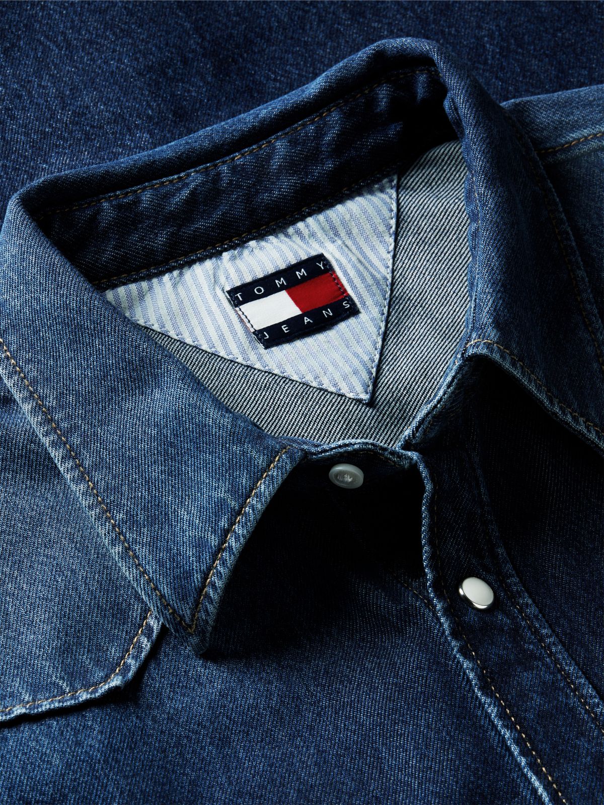 Tommy Jeans Denim Western Shirt — Denim Dark