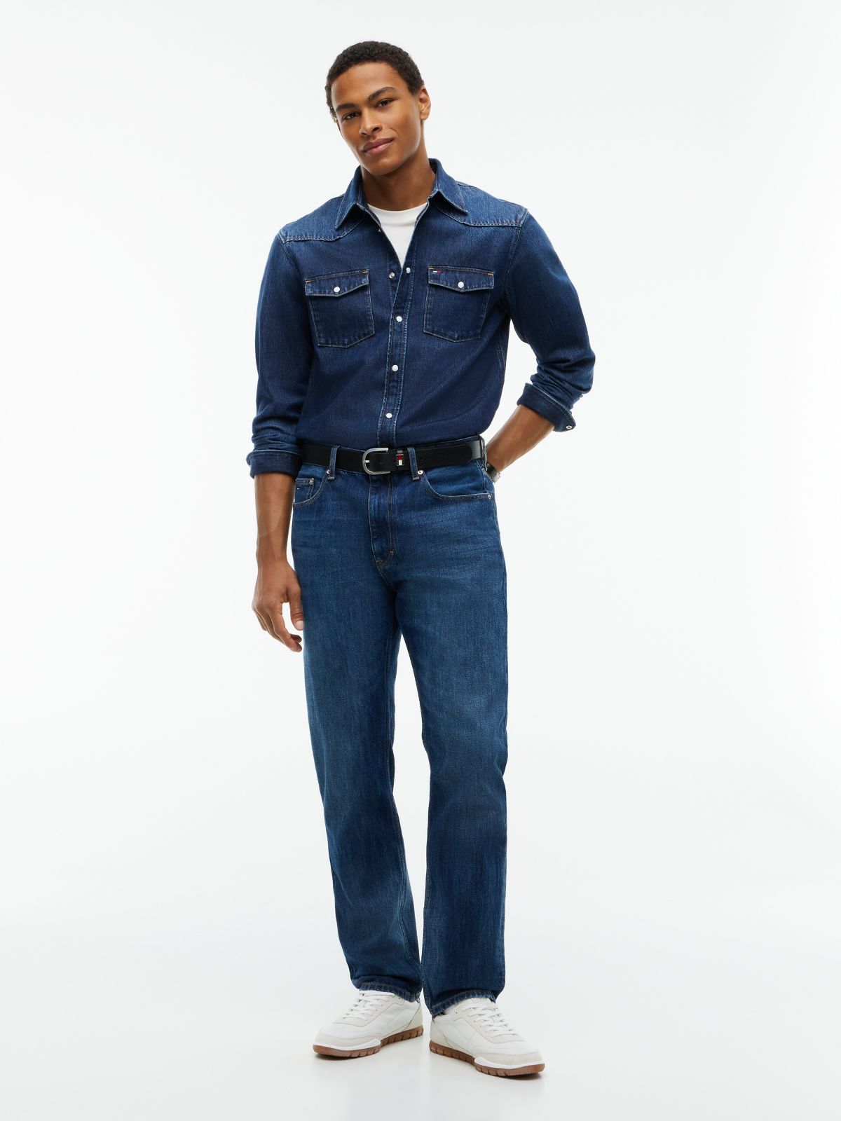 Tommy Jeans Denim Western Shirt — Denim Dark