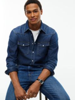 Tommy Jeans Denim Western Shirt — Denim Dark 3