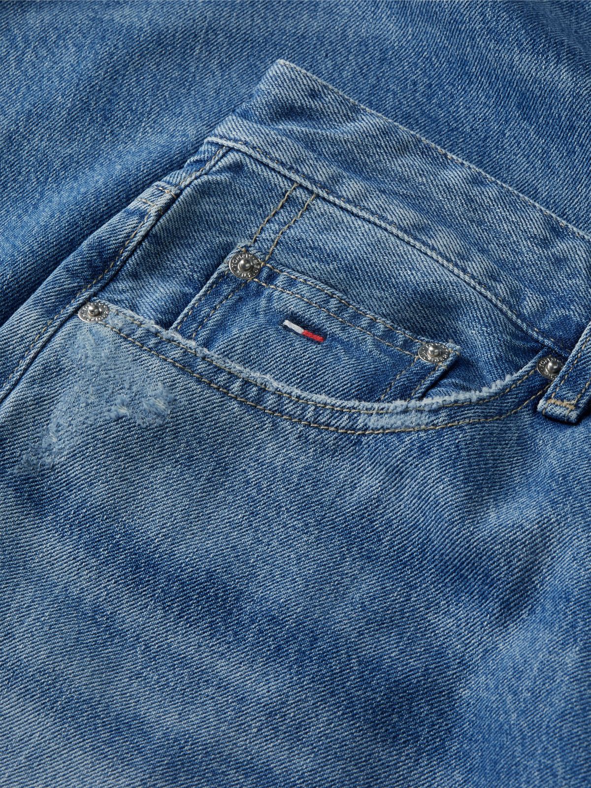 Tommy Jeans Distressed Loose Straight Jean — Medium Wash