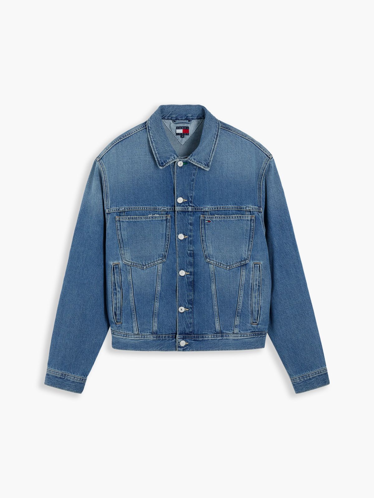 Tommy Jeans Archive Flag Denim Jacket — Medium Wash