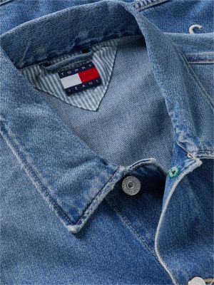 Мужская куртка Tommy Jeans Archive Flag Denim Jacket, цвет: Средняя варка — фото 6