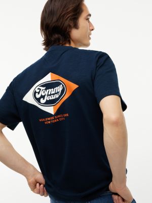 Мужская футболка Tommy Jeans Relaxed Back Logo, цвет: Тёмный синий — фото 3