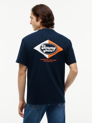 Мужская футболка Tommy Jeans Relaxed Back Logo, цвет: Тёмный синий — фото 4