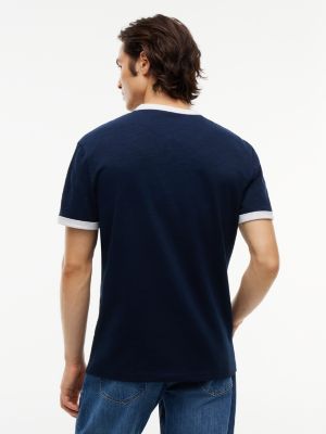 Мужская футболка Tommy Jeans Pegasus Logo Ringer, цвет: Тёмный синий — фото 4