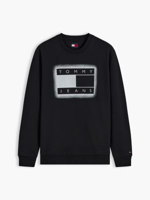 Мужская толстовка Tommy Jeans Spray Paint Flag, цвет: Чёрный — фото 5