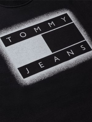 Мужская толстовка Tommy Jeans Spray Paint Flag, цвет: Чёрный — фото 6