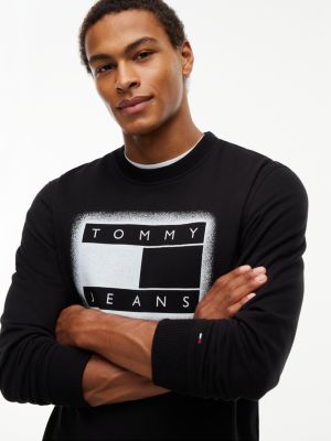 Мужская толстовка Tommy Jeans Spray Paint Flag, цвет: Чёрный — фото 3