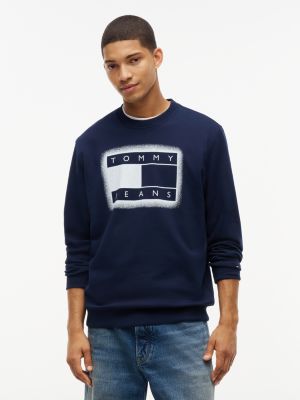 Tommy Jeans Spray Paint Flag Sweatshirt, Dark Blue