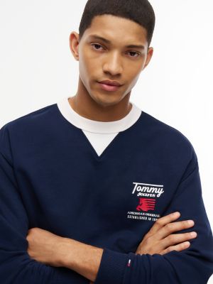 Мужская толстовка Tommy Jeans Pegasus Logo, цвет: Тёмный синий — фото 3