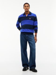 Tommy Jeans Rugby Stripe Sweater Polo — Deep Marine 2