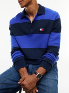 Tommy Jeans Rugby Stripe Sweater Polo — Deep Marine 3