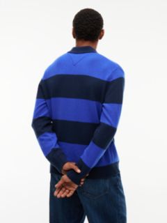 Tommy Jeans Rugby Stripe Sweater Polo — Deep Marine 4