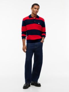 Tommy Jeans Rugby Stripe Sweater Polo — Scarlet Flare 2