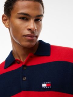 Tommy Jeans Rugby Stripe Sweater Polo — Scarlet Flare 3