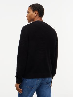Мужской свитер Tommy Jeans Waffled Crewneck, цвет: Чёрный — фото 4