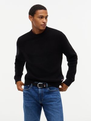 Tommy Hilfiger Men's Tommy Jeans Waffled Crewneck Sweater - Black - XXL