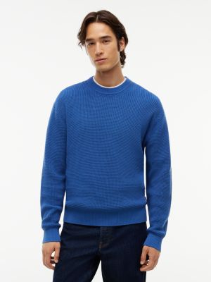 Tommy Hilfiger Men's Tommy Jeans Waffled Crewneck Sweater - Delta Blue - L