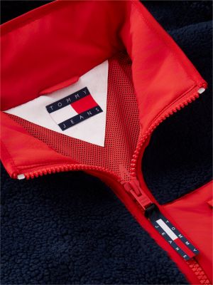 Мужская куртка Tommy Jeans Flag Teddy Fleece, цвет: Тёмный синий — фото 6