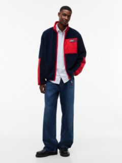 Tommy Jeans Flag Teddy Fleece Jacket — Dark Blue 2