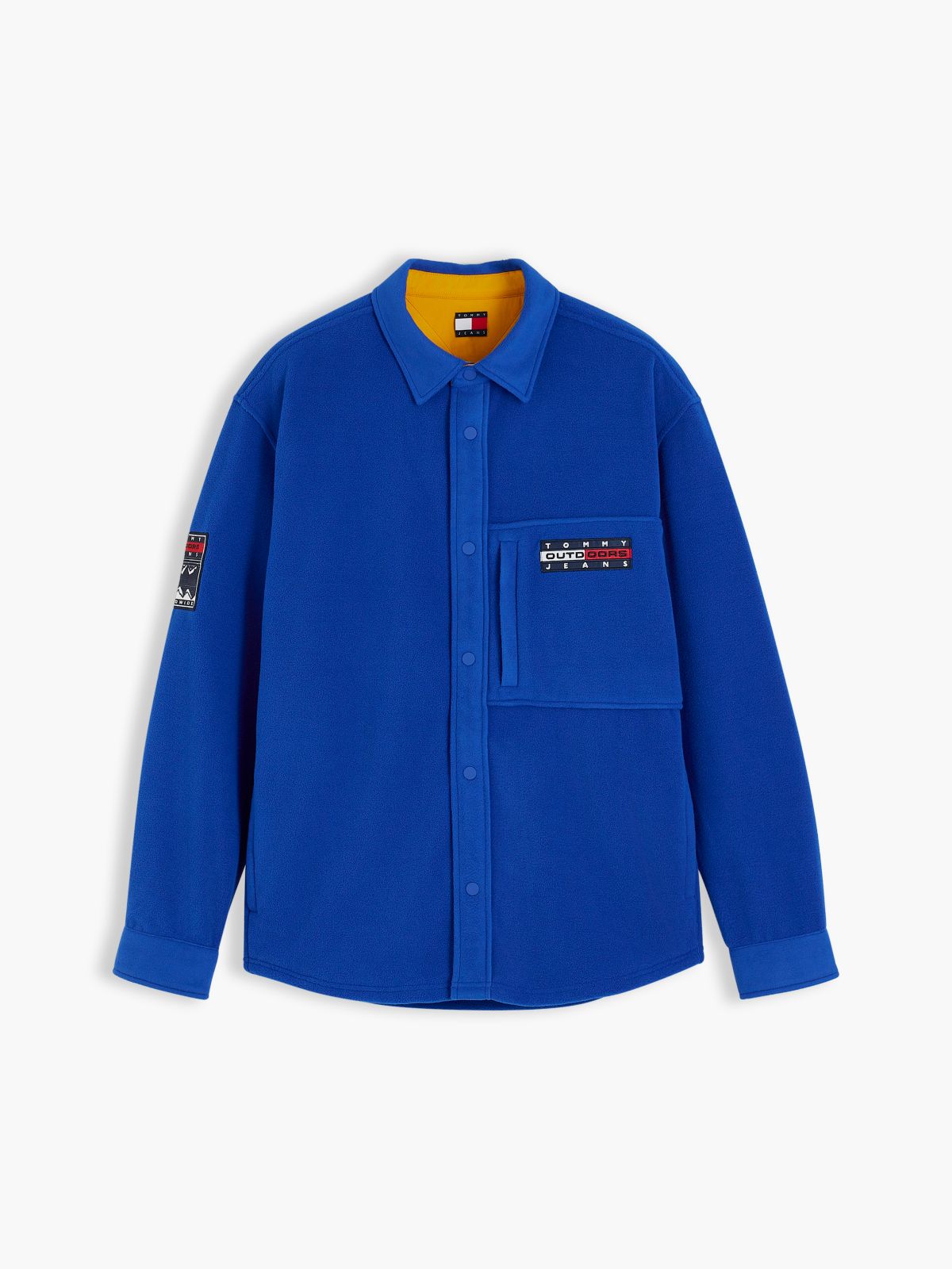 Tommy Jeans Logo Fleece Overshirt — Deep Marine
