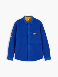 Tommy Jeans Logo Fleece Overshirt — Deep Marine 5
