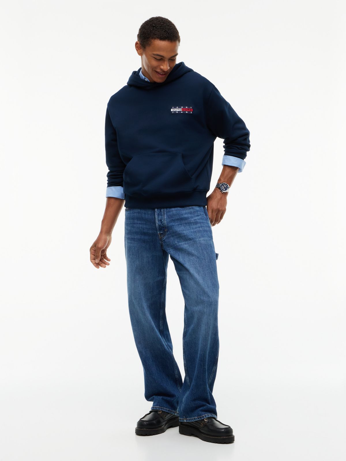 Tommy Jeans Multiflag Outdoor Logo Hoodie — Dark Blue