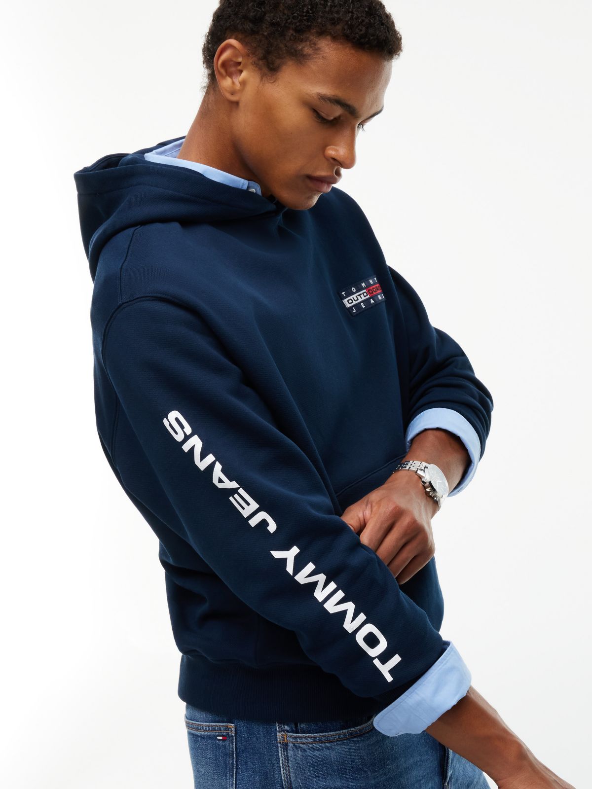 Tommy Jeans Multiflag Outdoor Logo Hoodie — Dark Blue