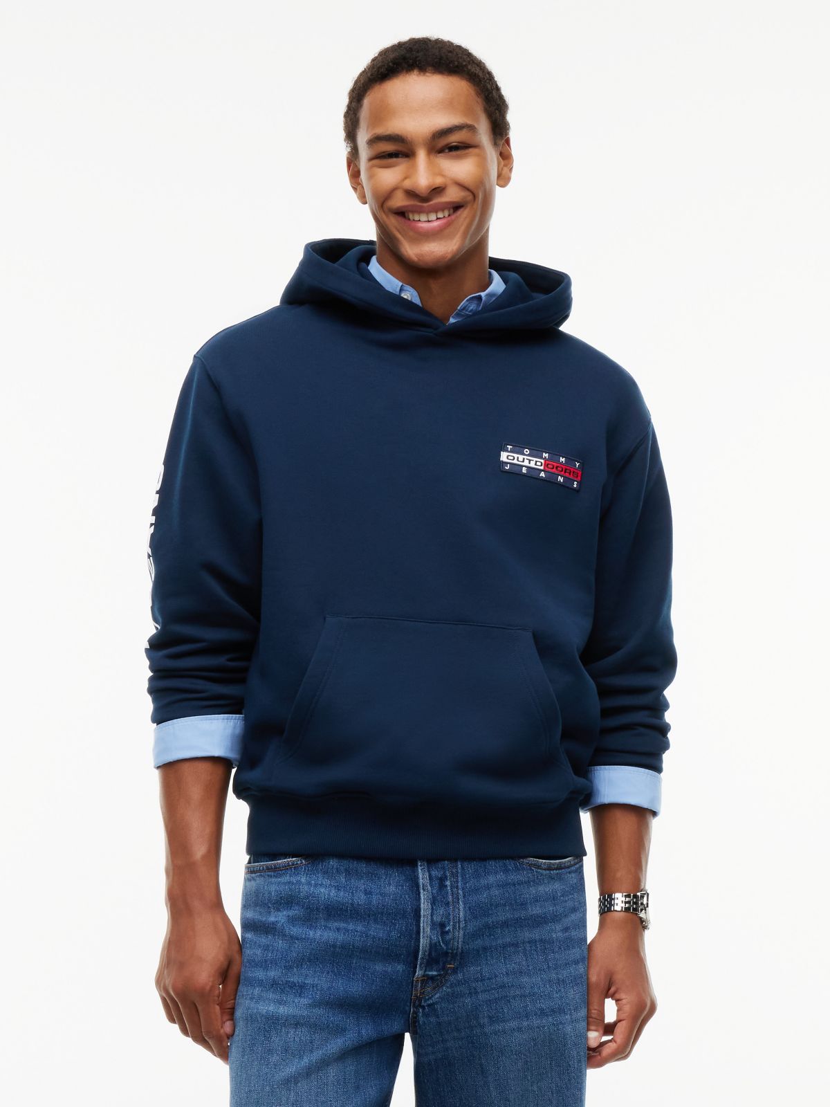 Tommy Jeans Multiflag Outdoor Logo Hoodie — Dark Blue