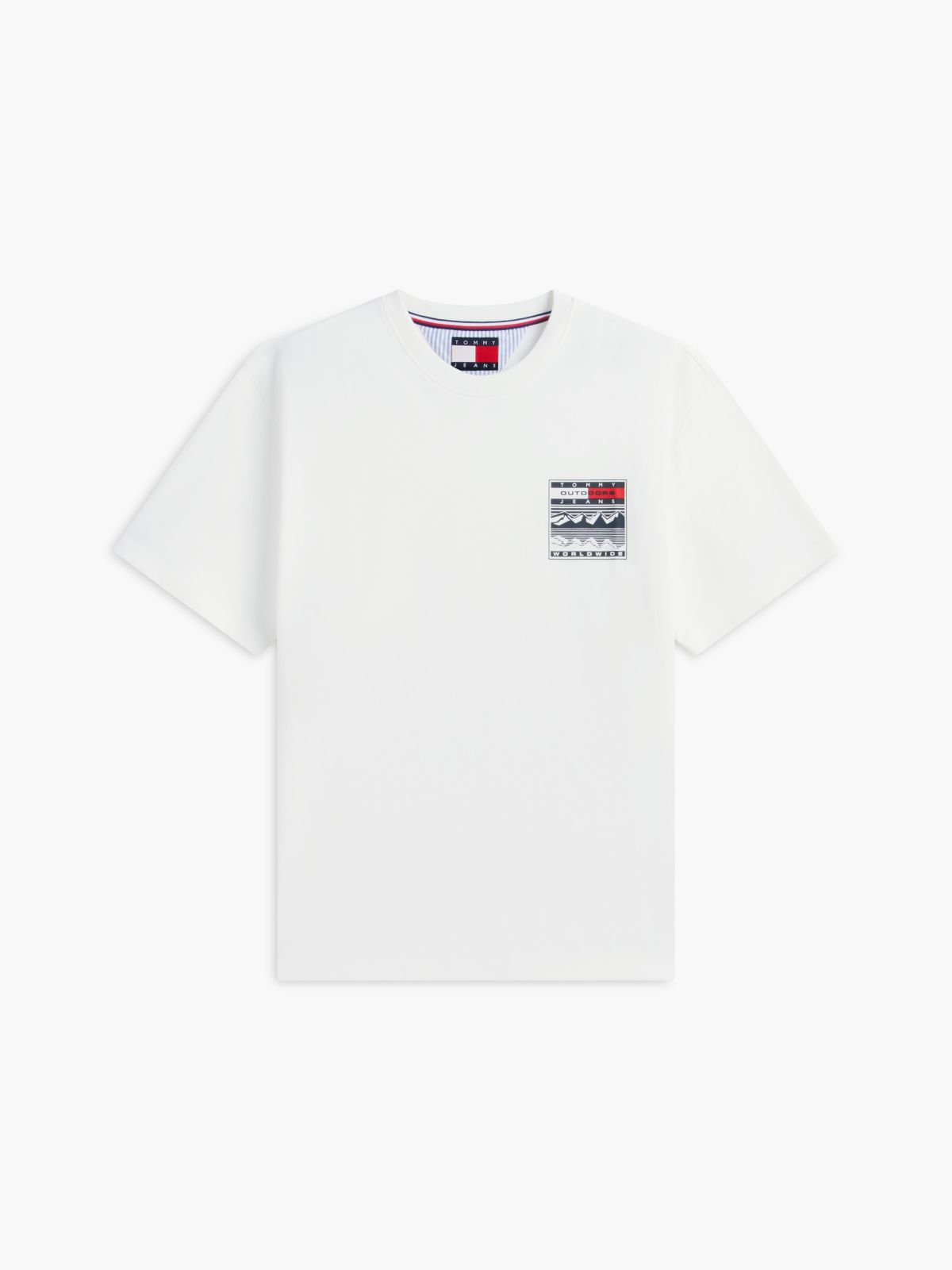 Tommy Jeans Relaxed Outdoor Logo T-Shirt — Ecru