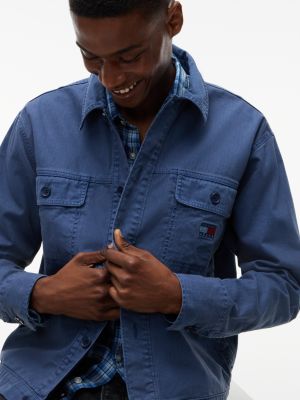 Мужская рубашка Tommy Jeans Utility Overshirt, цвет: Тёмно-синий — фото 3